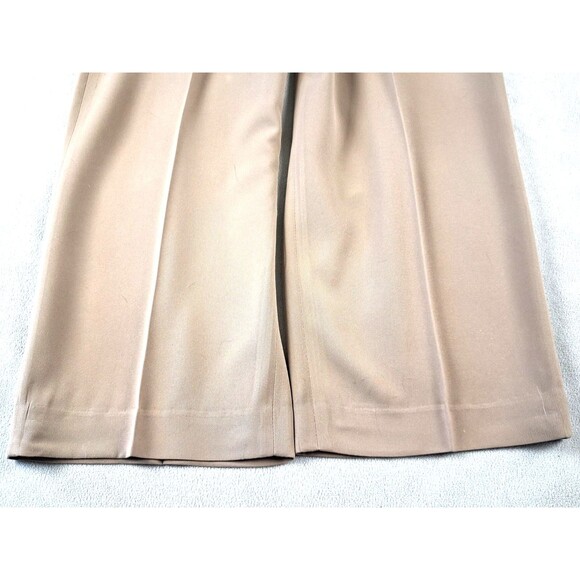 L.L. Bean Men’s Dress Pants 40x28 Tan Relaxed Fit 100% Polyester Pleated Front - Picture 6 of 16
